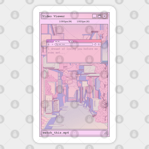 Anime KawaII City Street Aesthetic Quote Anime Quote Sticker